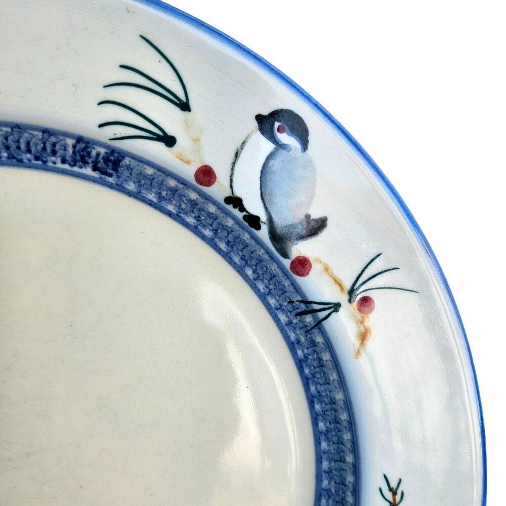 Vintage Hartstone Chickadee & Pine Dinner Plate 11" Stoneware USA - Picture 2 of 16